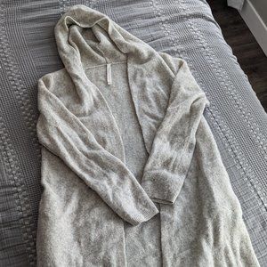 Hooded Large Grey WoolBlend CardiRobe, light grey, The Group by Babaton